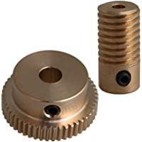 CNBTR Eje de engranaje de latón de 3 mm de diámetro + rueda de engranaje de latón 50T de 6 mm con relación de reducción…